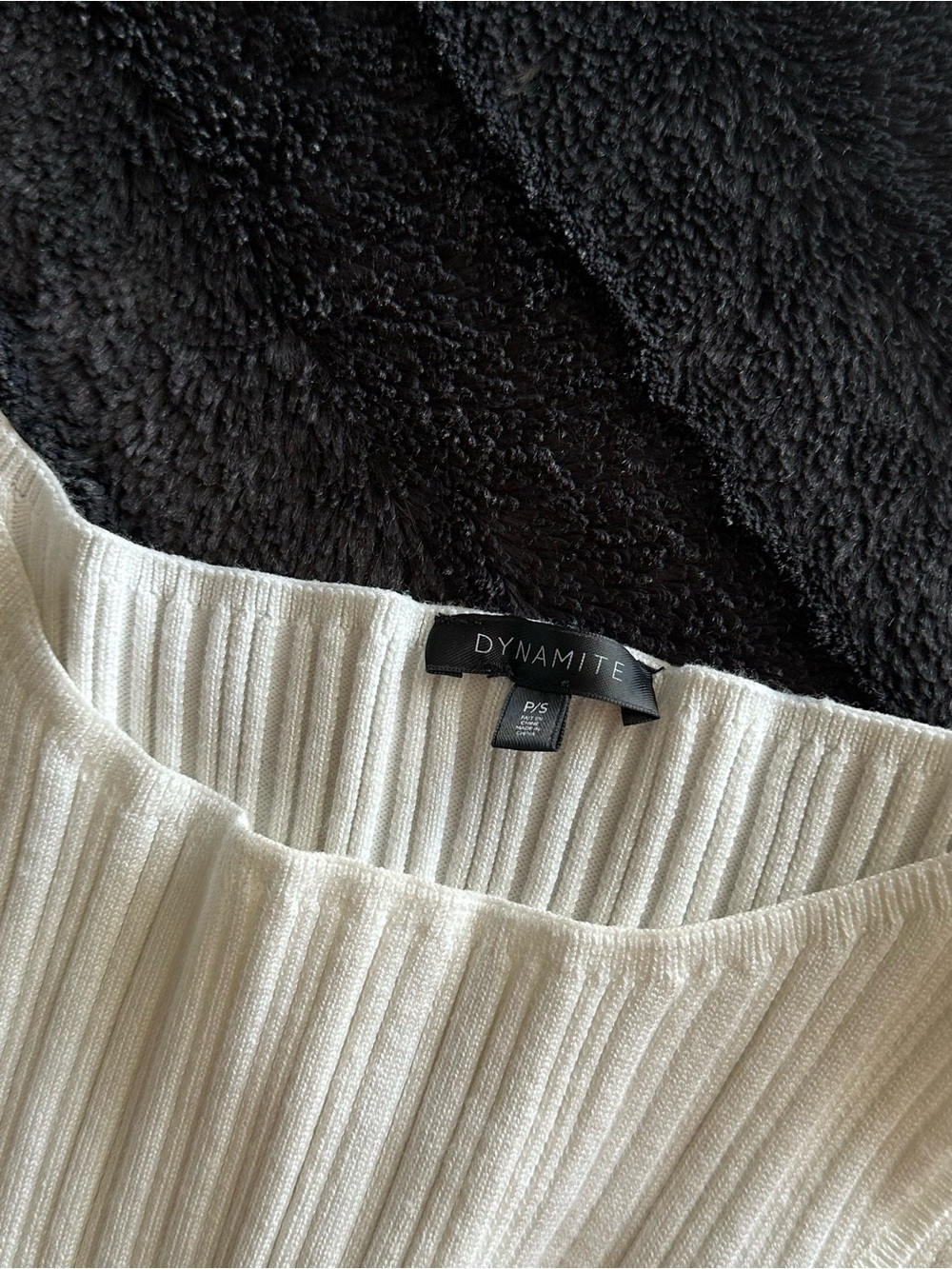 Dynamite Cream Ribbed Boat Neck Tank - Picture 4 of 5